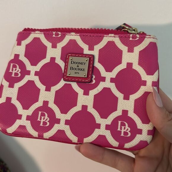 Dooney & Bourke Pink and Cream Wristlet - Picture 2 of 4